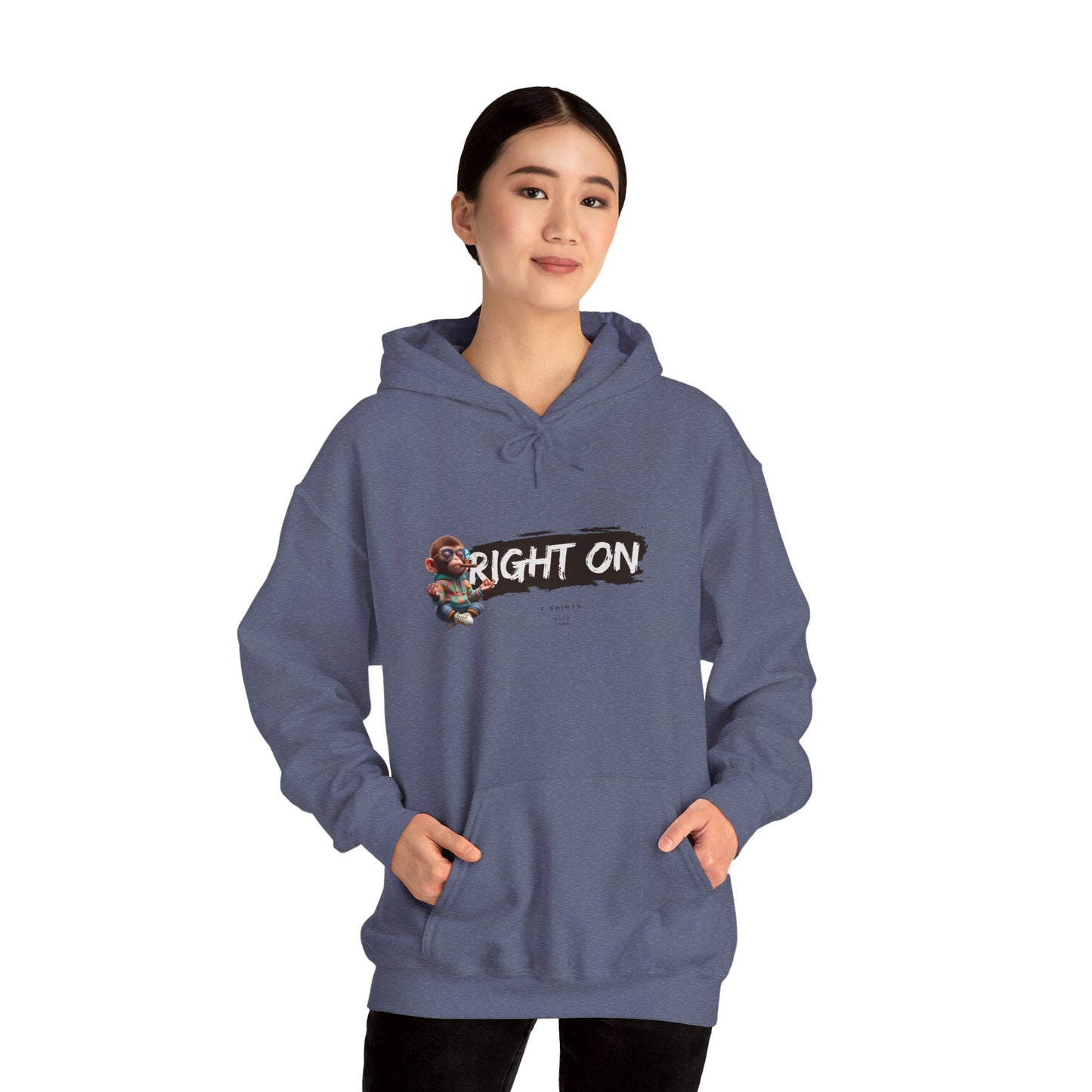 RIGHT ON Unisex Hoodie, Cozy Casual Pullover Sweatshirt, Perfect for Fall, Gift for Friends and Family, Streetwear Style, Everyday Use