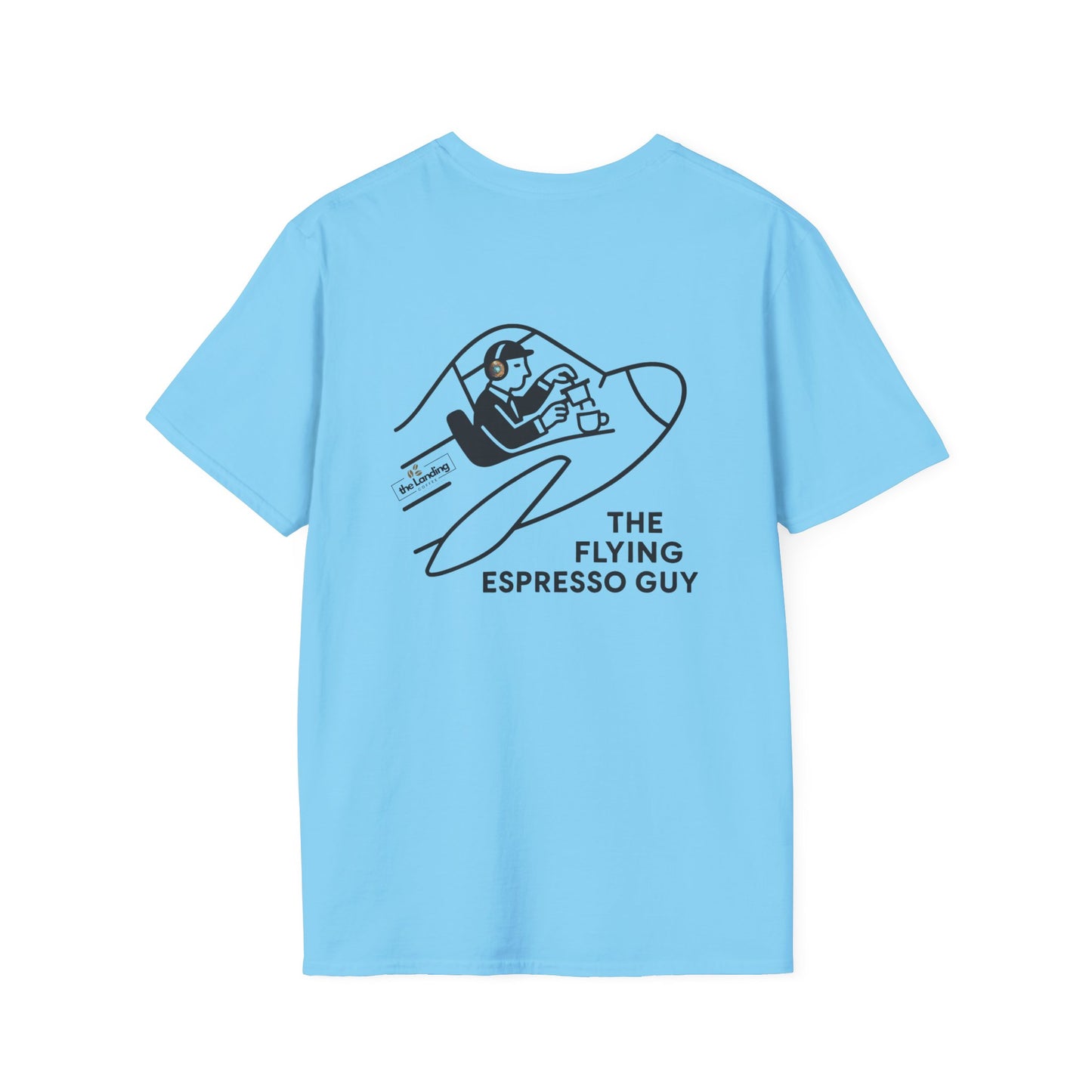 The Flying Espresso Guy Unisex T-Shirt | Coffee Lover Gift, Barista Shirt, Casual Tee, Unique Graphic Tee, Fun Gift Idea
