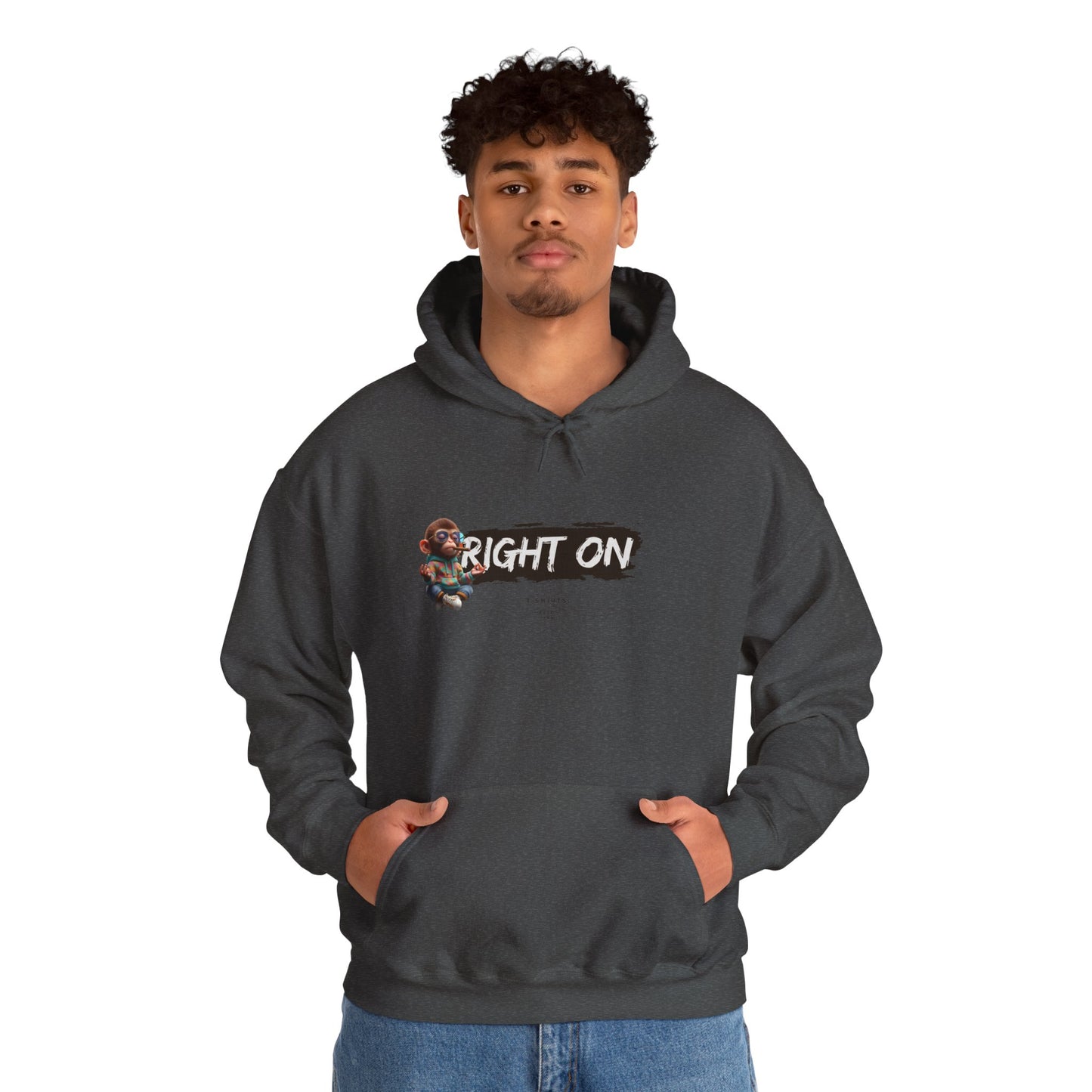 RIGHT ON Unisex Hoodie, Cozy Casual Pullover Sweatshirt, Perfect for Fall, Gift for Friends and Family, Streetwear Style, Everyday Use