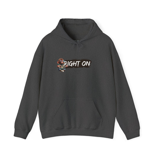 RIGHT ON Unisex Hoodie, Cozy Casual Pullover Sweatshirt, Perfect for Fall, Gift for Friends and Family, Streetwear Style, Everyday Use
