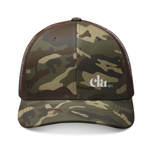 Camouflage Trucker Hat - Stylish Military Cap for Outdoor Adventures, Hunting Gear, Casual Wear, Gift for Nature Lovers, Embroidered Hat