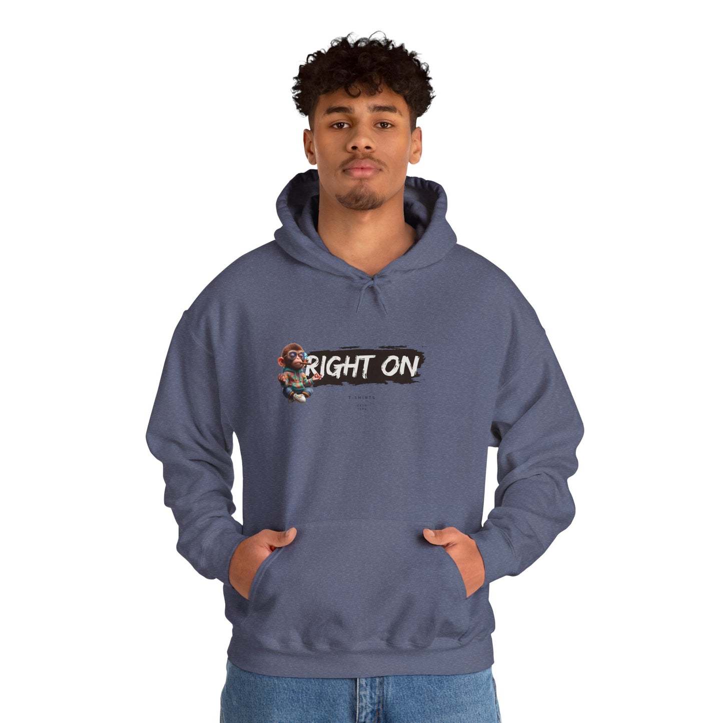 RIGHT ON Unisex Hoodie, Cozy Casual Pullover Sweatshirt, Perfect for Fall, Gift for Friends and Family, Streetwear Style, Everyday Use