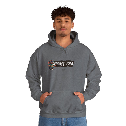 RIGHT ON Unisex Hoodie, Cozy Casual Pullover Sweatshirt, Perfect for Fall, Gift for Friends and Family, Streetwear Style, Everyday Use