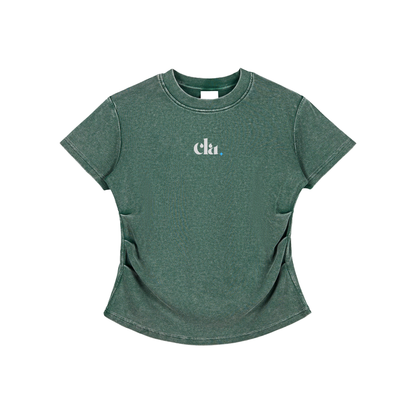 Vintaged-Wash Bodycon Cotton T-Shirt